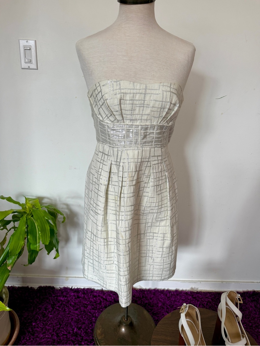 Metallic Strapless Mini Dress - Picture 6 of 13